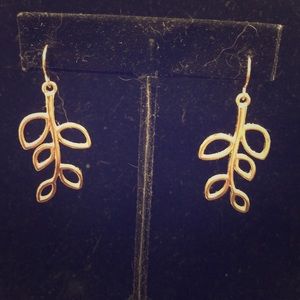 Delicate gold leaf earrings